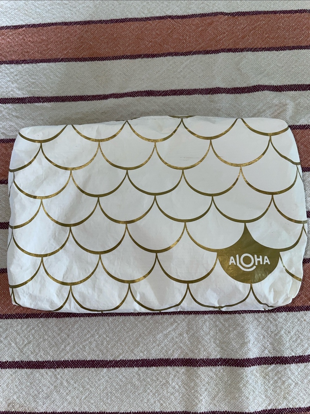 ALOHA Collection White & Gold Mermaid Pouch